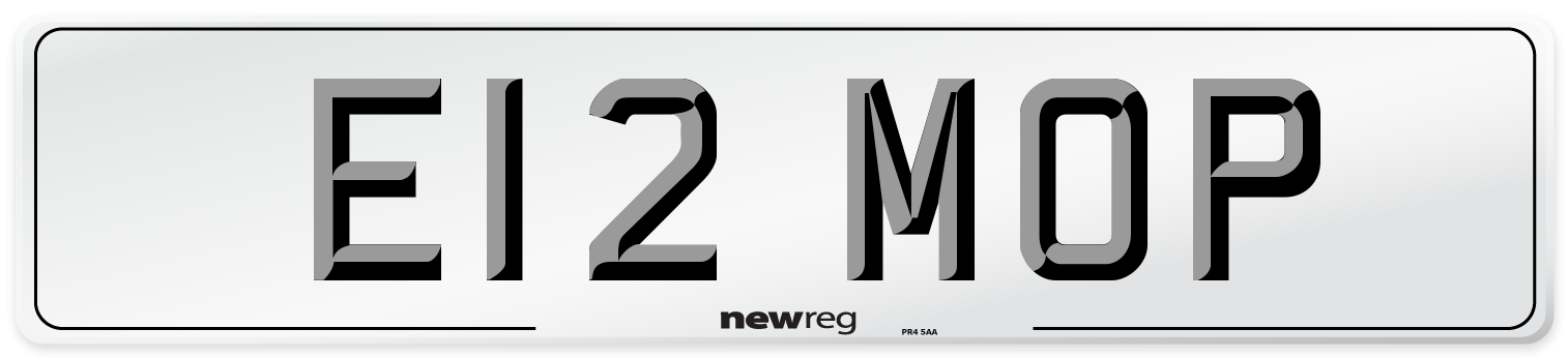 E12 MOP Number Plate from New Reg